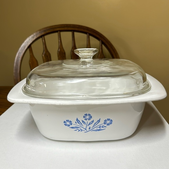 Corning Ware Blue Cornflower Dutch Oven Qt Roaster Lid P-34-B